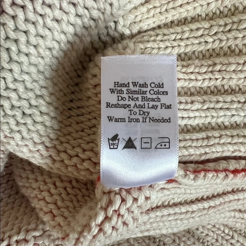 Coldwater Creek Full Zip Vibrant Orange Floral Knit Women’s Sweater - M - Picture 7 of 10